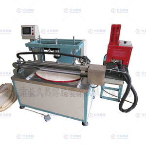 Automatic gluing and corner sticking machine for stair carpet 